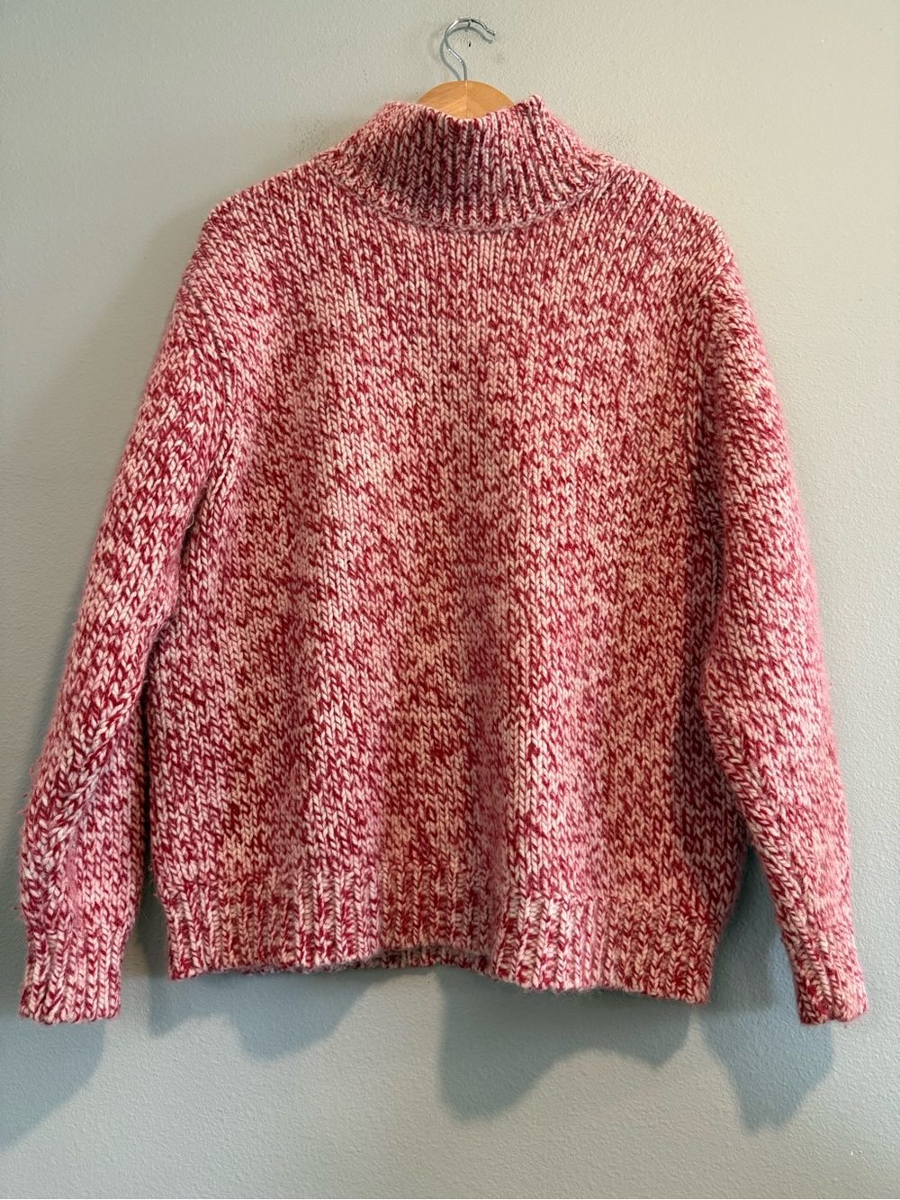 Eddie Bauer Knit Marled Mock Neck Sweater Fisherman Cabin XL